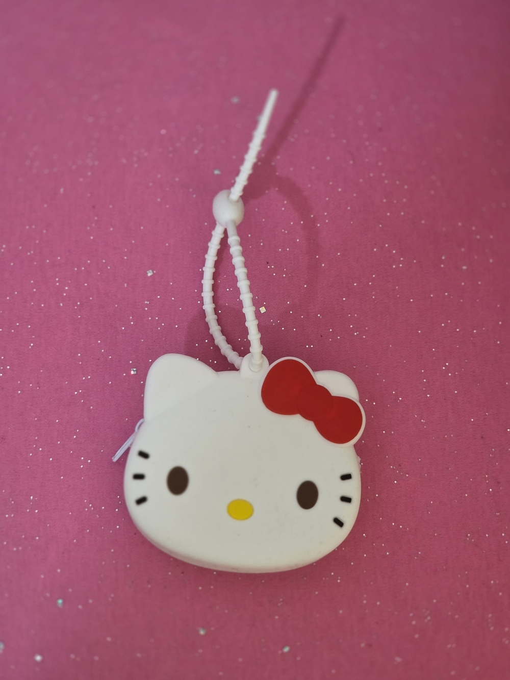 Hello Kitty White & Red Silicone Coin Pouch with Strap